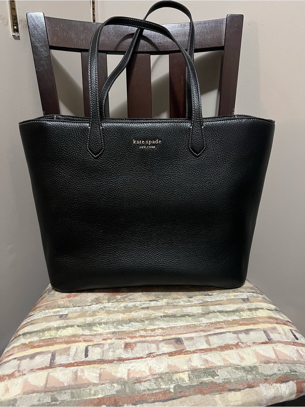 kate spade Black Pebbled Leather Tote